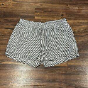 Gray & white striped shorts